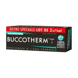 Buccotherm Dentifrice Blanchissant Charbon Actif & | Goût Menthe | Offre spéciale 2 x 75 ml