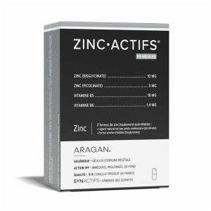 ZINC•ACTIFS® | Zinc bisglycinate et picolinate | 60 gélules