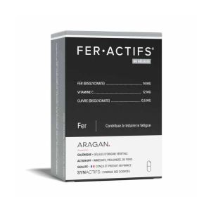 FER•ACTIFS® | Fer bisglycinate, vitamine C et cuivre | 60 gélules