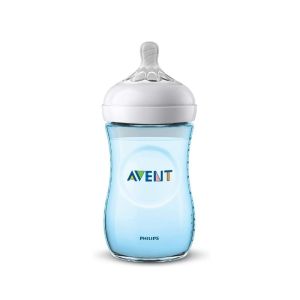 Biberon - Gamme NATURAL - coloris bleu - 260 ml - 1m+