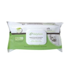 Babysoin - pack 70 Lingettes Bébé Nettoyantes - à l'huile d'olive Bio