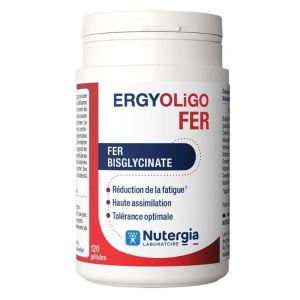 ERGYOLiGO Fer | Fer bisglycinate | Réduction de la fatigue | 120 gélules