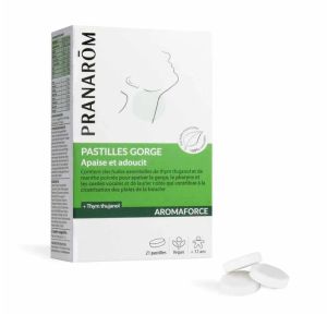 Pranarôm Aromaforce Pastilles Gorge | Huiles essentielles | 21 pastilles
