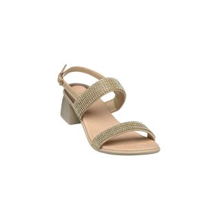 Scholl ELYSEES COMFORT | Sandales femme or et platine à strass