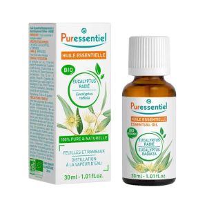 Puressentiel Huile Essentielle Eucalyptus Radié BIO | Nez bouché, rhume et respiration | 10 ml