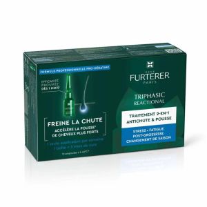 René Furterer Triphasic Reactional | Traitement antichute réactionnelle et pousse | 12 x 5 ml