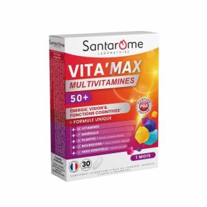 Santarome Vita'Max Multivitamines 50+ | Énergie, vision et mémoire | 30 comprimés
