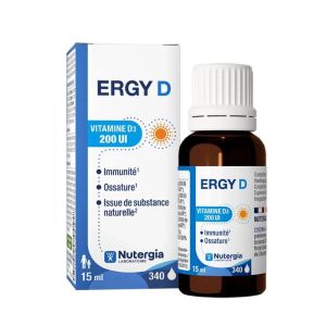 ERGY D Nutergia | Vitamine D3 200 UI par goutte | 15 ml