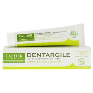 Cattier Dentargile Anis | Dentifrice bio anti-plaque à l’argile | 75 ml