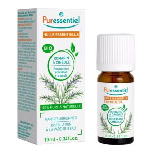 Puressentiel Huile Essentielle Romarin à Cinéole BIO | Respiration, bronches et tonus | 10 ml