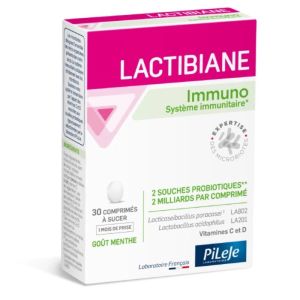 Lactibiane Immuno | Système immunitaire & défenses naturelles | 30 Comprimés à Sucer Goût Menthe