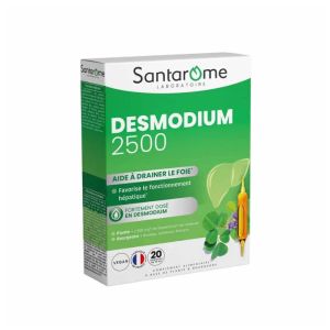 Santarome Desmodium 2500 | 20 ampoules pour le drainage hépatique | Détox Foie
