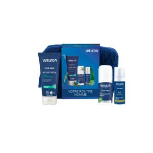 Weleda Trousse Routine Soin Hygiène Homme | 3 essentiels visage, barbe et corps