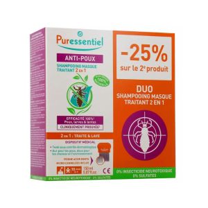 Puressentiel Duo Shampooing Masque Anti-Poux 2 en 1 naturel | – 25 % sur le 2e produit