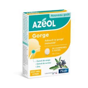 Azéol Gorge PiLeJe | Comprimés à sucer goût miel citron | 30 comprimés