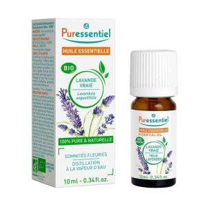 Puressentiel Huile Essentielle Lavande Vraie BIO | Sommeil, détente et stress | 10 ml