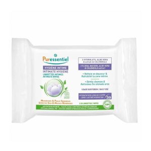 Puressentiel Lingettes Intimes | Nettoyage doux et fraîcheur au quotidien | 25 lingettes