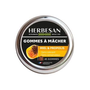 Herbesan Gommes Miel & Propolis | irritation et maux de gorge | 45 gommes