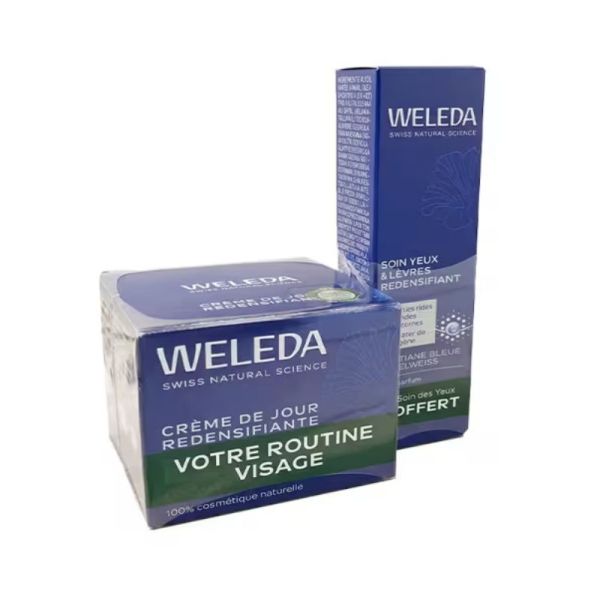 Weleda Crème de Jour Redensifiante Gentiane Bleue & Edelweiss + Soin Yeux et Lèvres offert