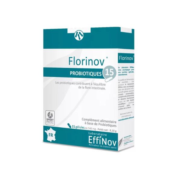 FLORINOV® | Probiotiques 10 milliards pour l’équilibre de la flore intestinale | 15 gélules