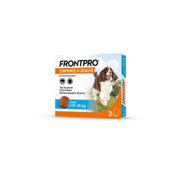 Frontpro 68 mg comprimé antipuces et antitiques | Chien de 10 à 25 kg