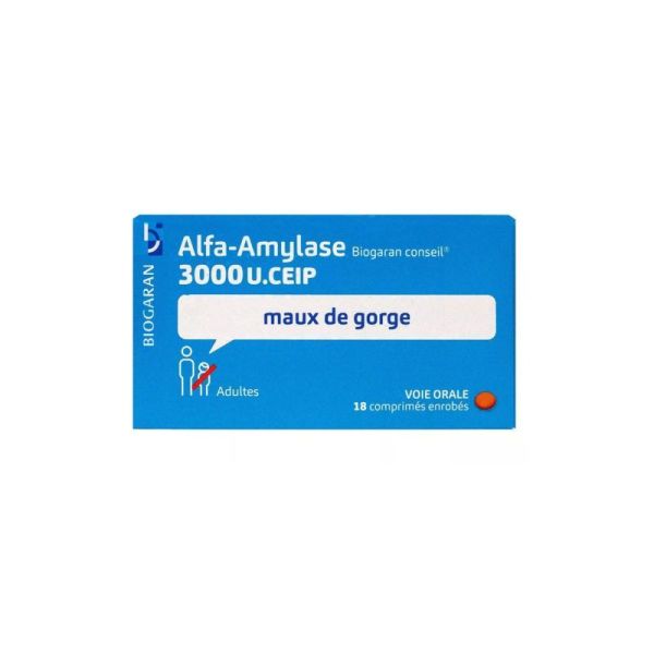 Alfa-Amylase 3000U Biogaran comprimés x18
