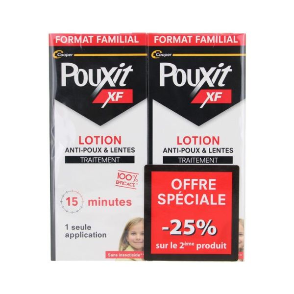 Duo Pouxit XF Lotion Anti-Poux & Lentes | 2 x 100 ml | Lot de 2