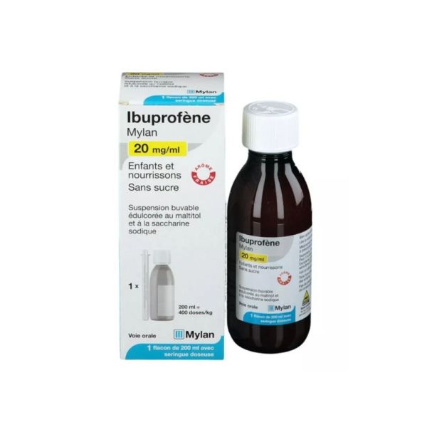 Ibuprofène 20 mg enfant et nourrisson Fièvre et douleurs sans sucre