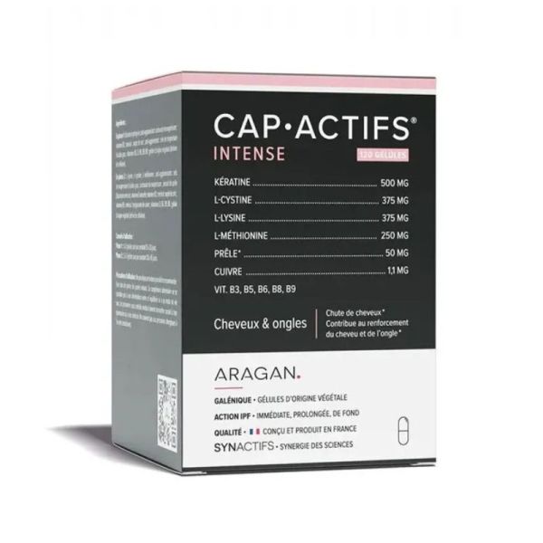 CAP•ACTIFS® INTENSE | Kératine, cystine, méthionine et zinc | 120 gélules