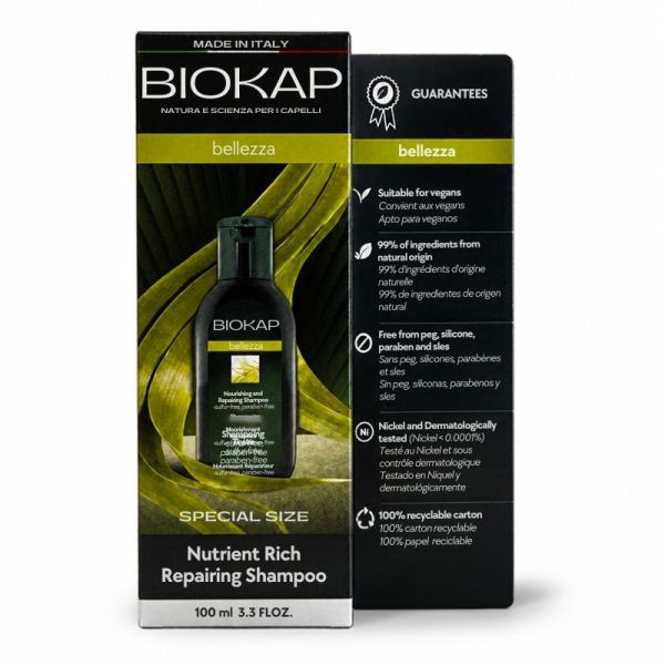 BioKap Shampooing Nourrissant Réparateur | Cheveux Secs et Abîmés | 100 ml
