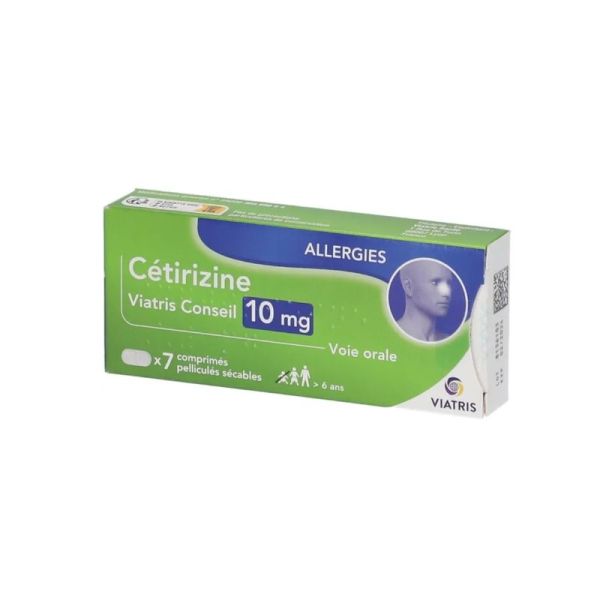 Cétirizine 10 mg | Allergie et urticaire | 7 comprimés