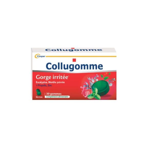 Collugome Gorge irritée Cooper 30 gommes | sans sucre