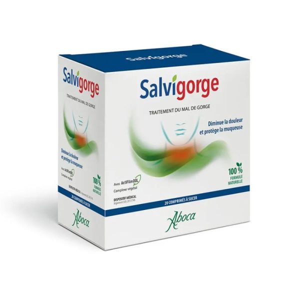 Aboca Salvigorge Comprimés à sucer | 20 comprimés pour le mal de gorge