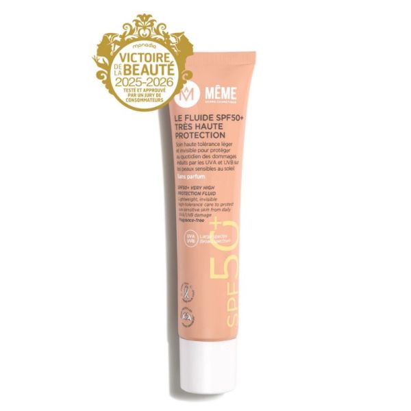 MÊME Cosmetics Fluide SPF50+ | Protection quotidienne des peaux sensibles | 40 ml