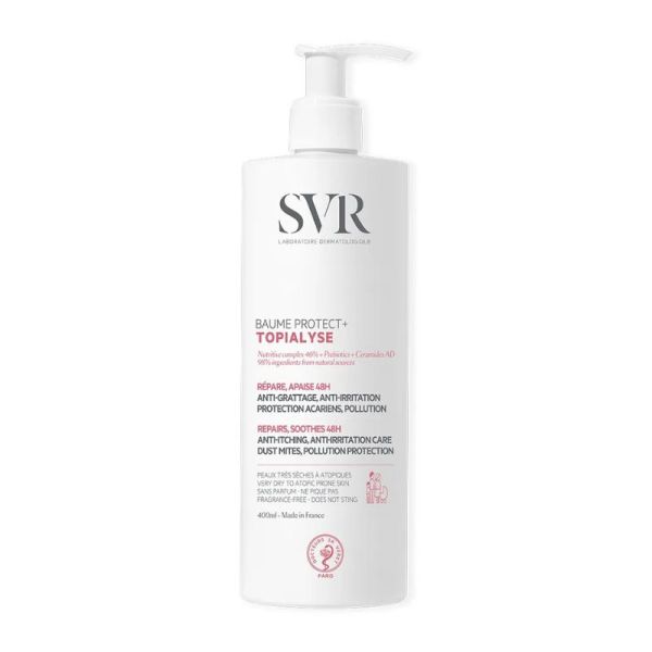 SVR Topialyse Baume Protect+ | Soin relipidant anti-démangeaisons | 400 ml