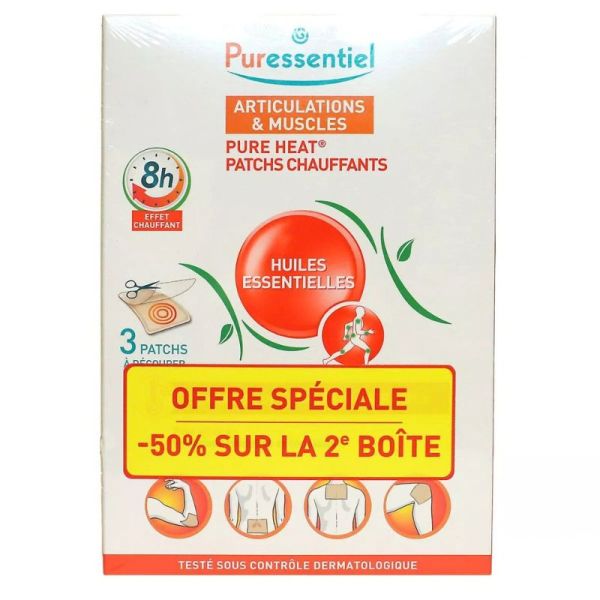 Puressentiel Patchs chauffants Pure Heat® | articulations et muscles | 2 boîtes, -50 % sur la 2e