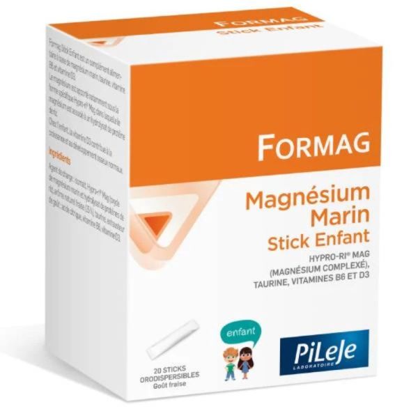 Formag Magnésium Marin Enfant | 20 Sticks Goût Fraise