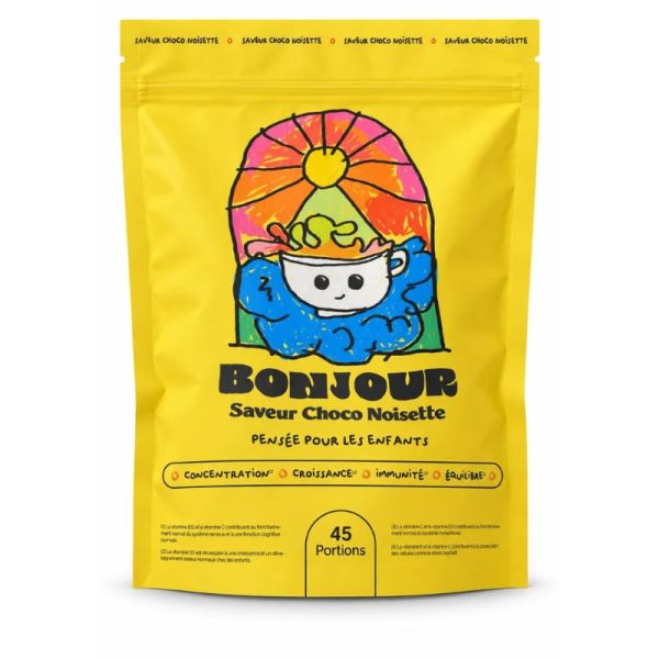 Bonjour Kids Choco Noisette | Boisson enfant croissance et immunité | 45 portions