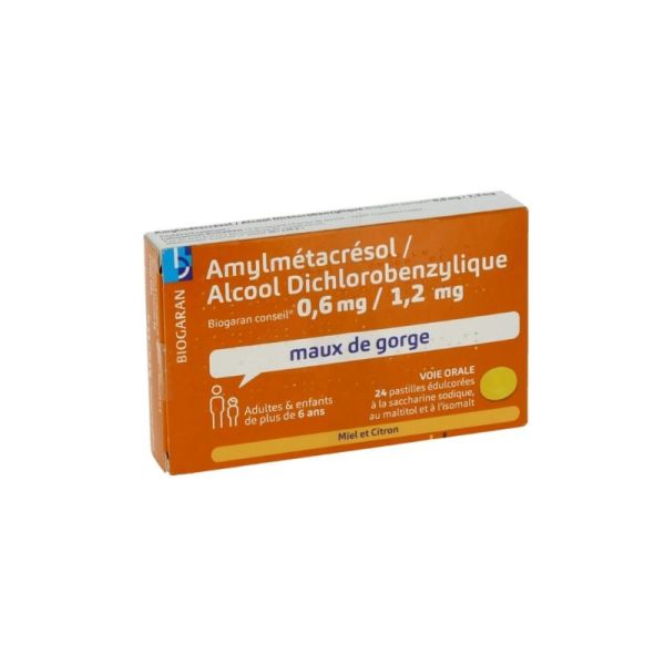 Amylmétacrésol / alcool dichlorobenzylique Biogaran Conseil Miel Citron – Pastilles antiseptiques