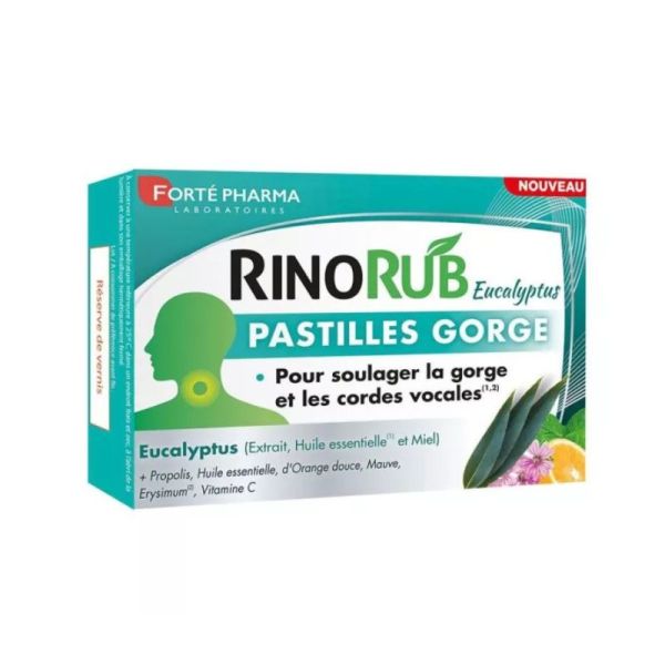 Forté Pharma RinoRub Pastilles Gorge Eucalyptus | 20 pastilles