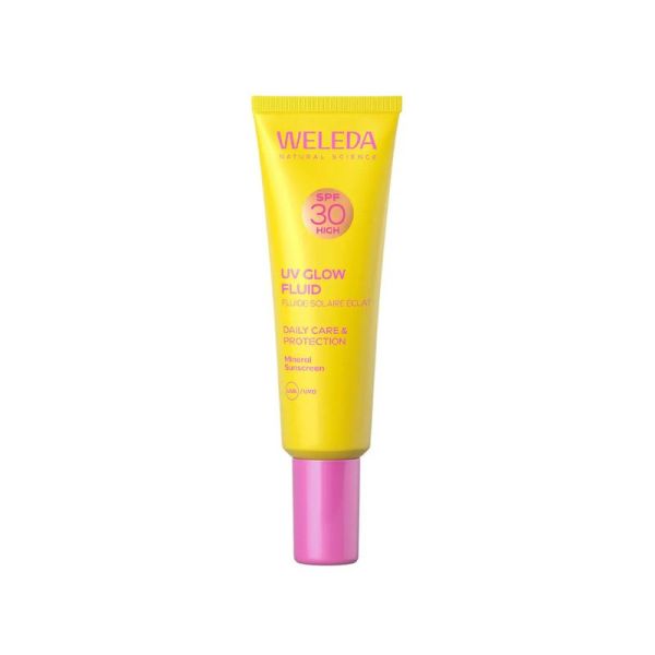 Fluide Solaire Éclat Weleda SPF 30 | Protection solaire minérale visage | 30 ml