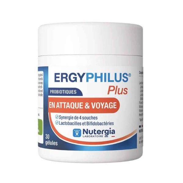 ERGYPHILUS® Plus Nutergia | Probiotiques et microbiote intestinal | 30 gélules