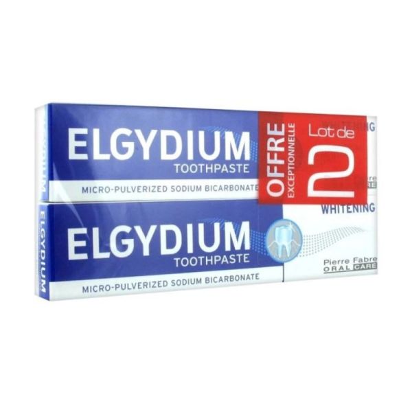 Elgydium Blancheur | dentifrice blanchissant anti-taches | 2 x 75 ml