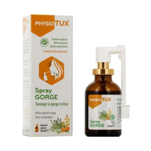 PhysioTUX™ Spray Gorge 30 ml | Gorge irritée et film protecteur