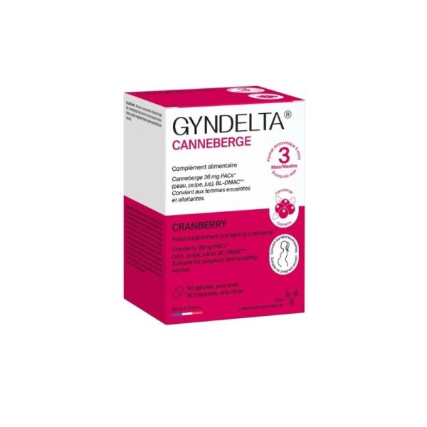 Gyndelta Confort Urinaire 3 Mois 90 gélules • Cranberry (canneberge)