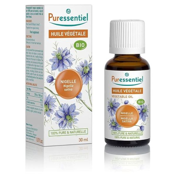 Puressentiel Huile Végétale BIO Nigelle | Peaux à imperfections et peau réactive | 50 ml