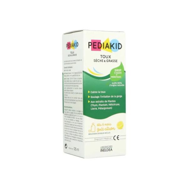 Pediakid Toux Sèche & Grasse dès 6 mois | Goût Citron | 125 ml