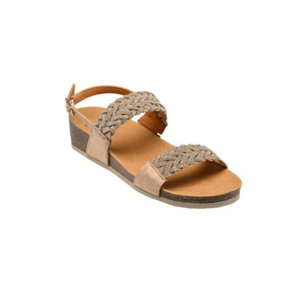 Scholl OSTUNI Sandal Comfort Beige | Sandale Femme Compensée Bioprint®