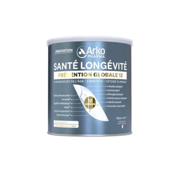 Arkopharma Santé Longévité Prévention Globale 12 | Vitalité et antioxydants | 285 g
