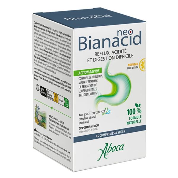 NeoBianacid Goût citron 🍋 Acidité et digestion difficile | 45 gélules